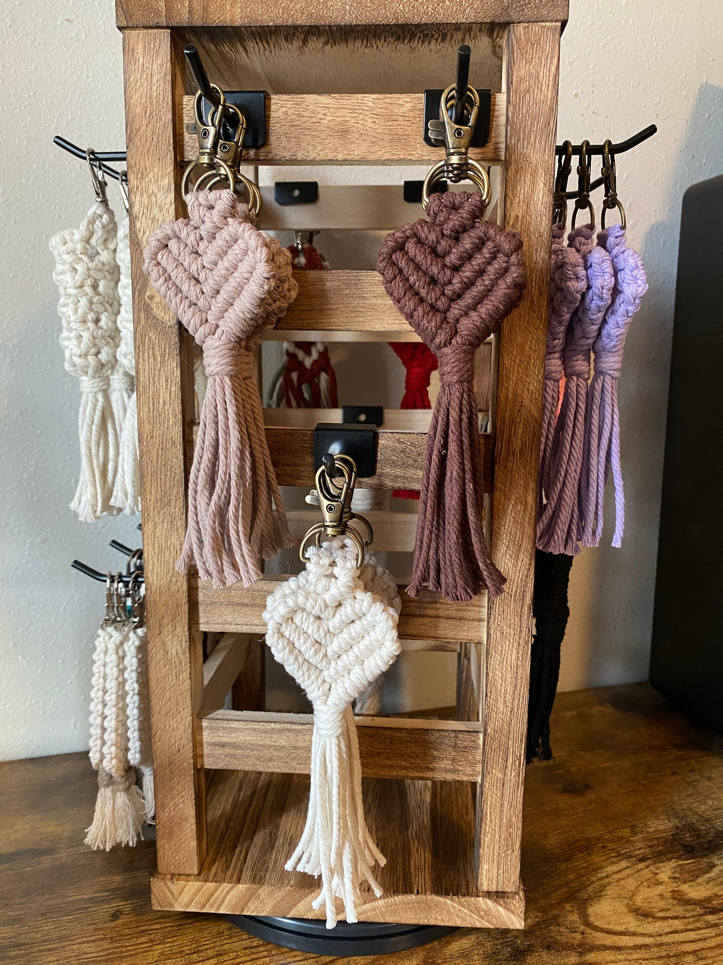 Macrame Heart Keychain