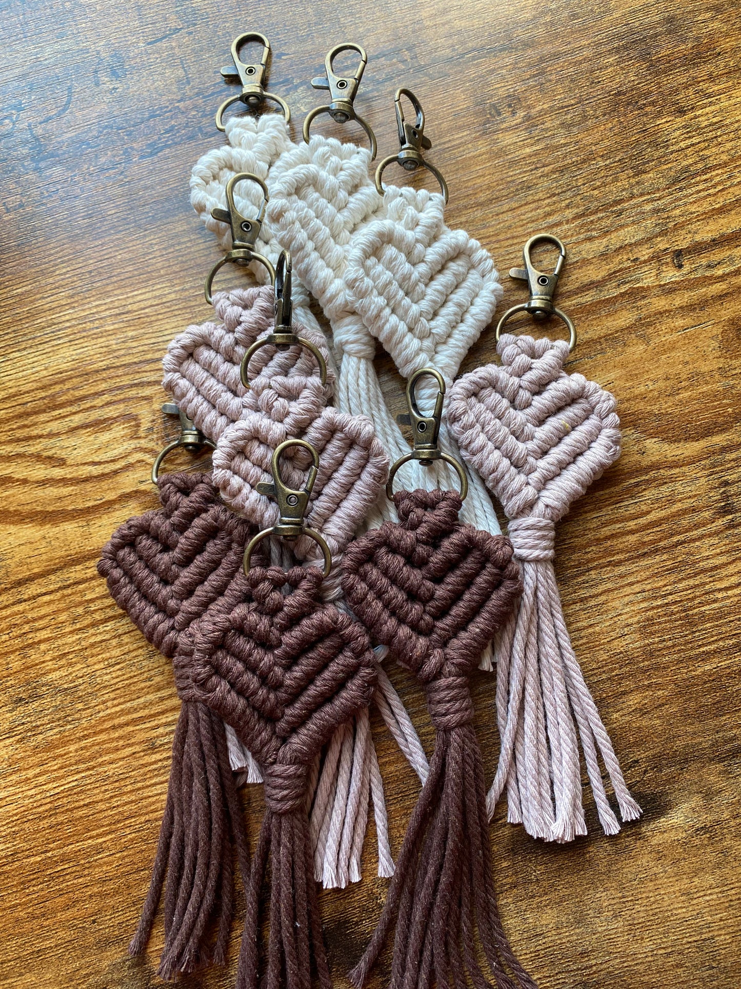Macrame Heart Keychain