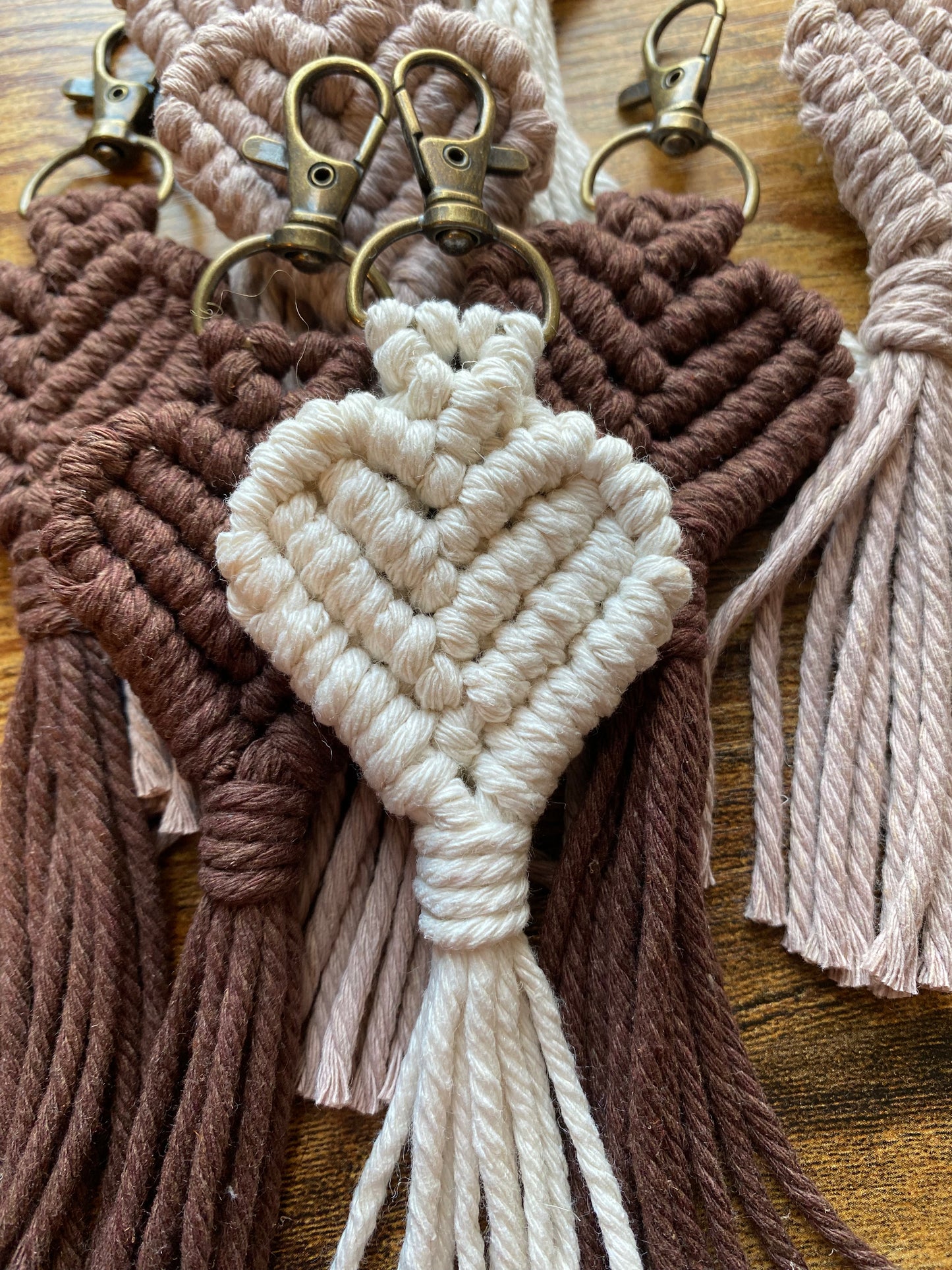 Macrame Heart Keychain