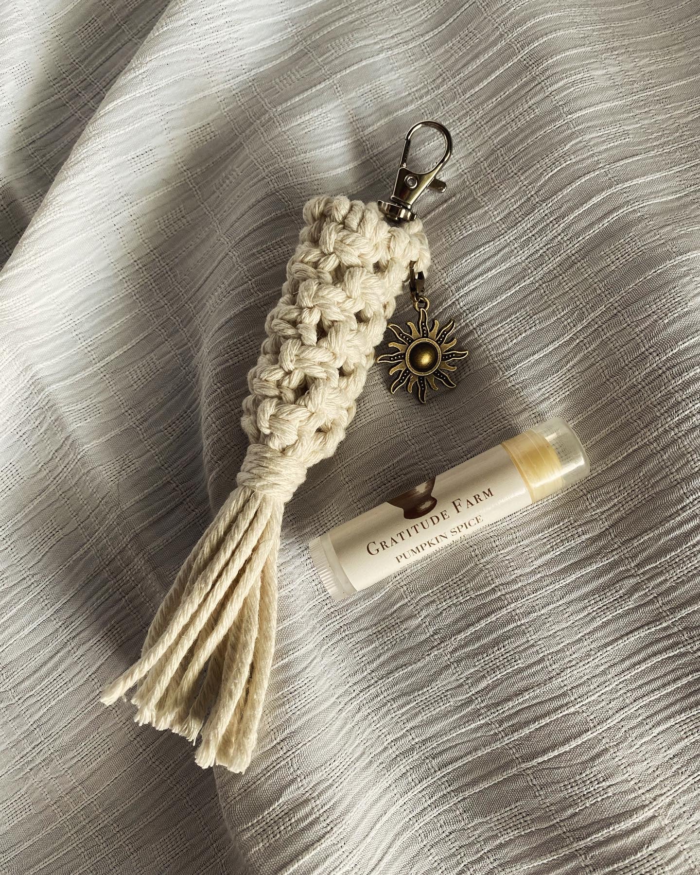 Macrame Lip Balm Keychain