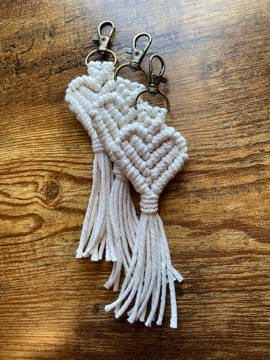 Macrame Heart Keychain